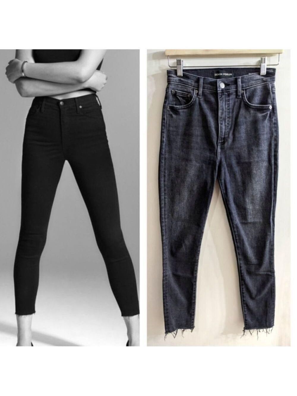 Aritzia Denim Forum | The Lola High Rise Skinny Crop in Washed Black